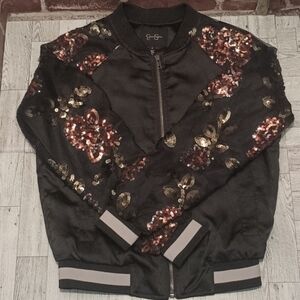 Jessica Simpson Sequin Bomber Jacket